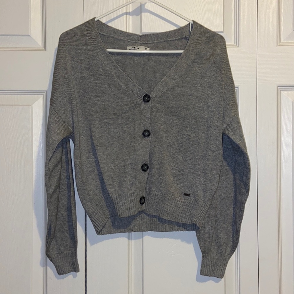Gray Hollister Cardigan